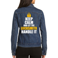 Let Locksmith Handle It Lock Picking Locksmithing Graphic Ladies Denim Jacket | Artistshot