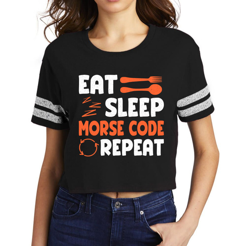 Morse Code Radio Ham Amateur Radio Operator Gift-cqhoi Scorecard Crop Tee by fenderbendable | Artistshot