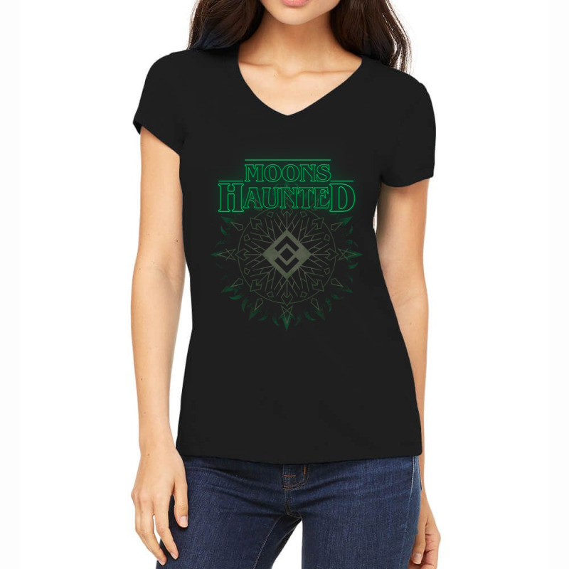 Moons Haunted Women's V-Neck T-Shirt by MONIQUEWORTH | Artistshot