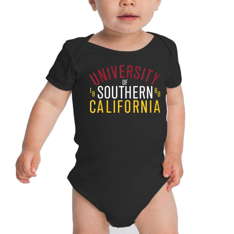 Usc Womens Tricolor Name Stack Cardinal White Gold V-neck Baby Bodysuit | Artistshot