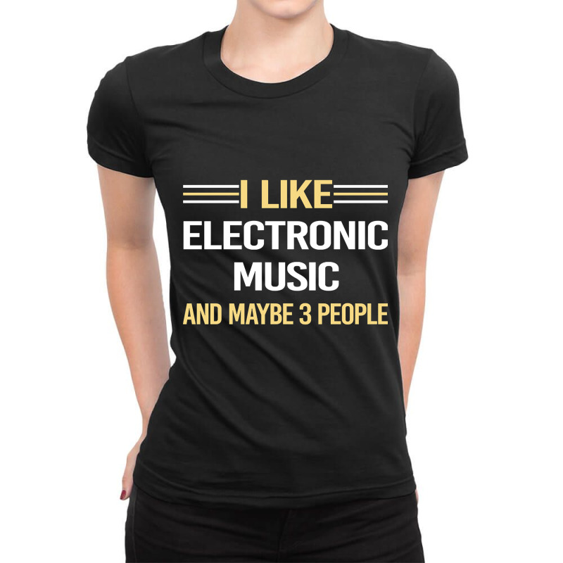 3 People Electronic Music Ladies Fitted T-Shirt by Bertrand Angulo | Artistshot