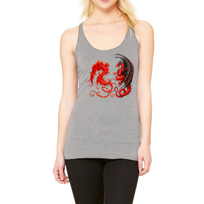 Rising Phoenix Fire And Dragon T Shirt Racerback Tank by vacheu | Artistshot