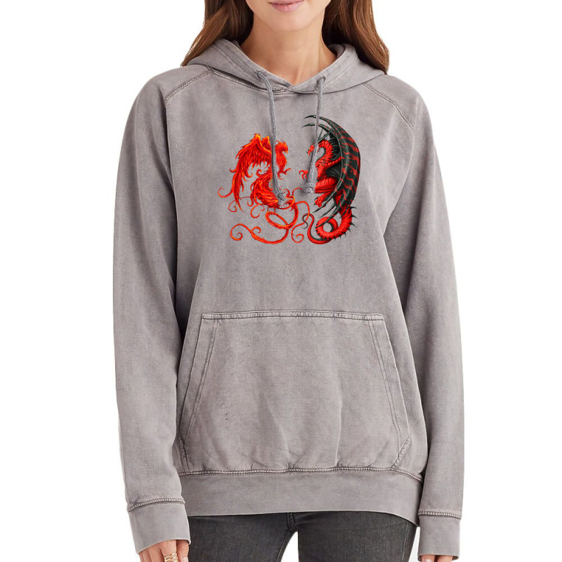 Rising Phoenix Fire And Dragon T Shirt Vintage Hoodie by vacheu | Artistshot