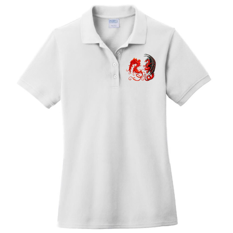 Rising Phoenix Fire And Dragon T Shirt Ladies Polo Shirt by vacheu | Artistshot