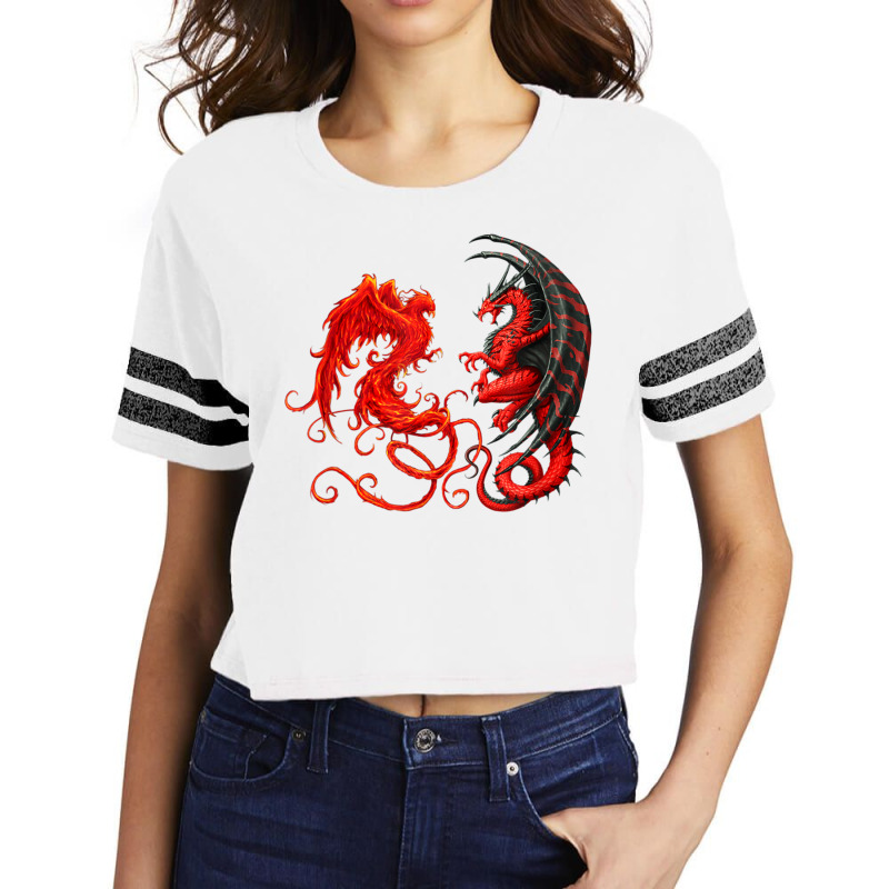 Rising Phoenix Fire And Dragon T Shirt Scorecard Crop Tee by vacheu | Artistshot