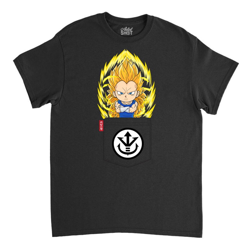 Pocket Chibi Super Saiyan 3 Vegeta Classic T-shirt by bummercaught | Artistshot