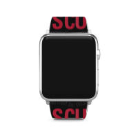 Usc Womens Trojans Fight On! Simple Stack Cardinal Black V-neck Apple Watch Band | Artistshot