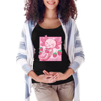 Kawaii Axolotl Strawberry Milk Shake Carton Japanese Anime T Shirt Maternity Scoop Neck T-shirt | Artistshot