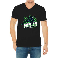 Ninja Coder Green V-neck Tee | Artistshot