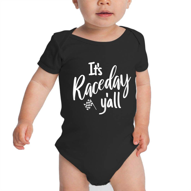 Womens Dirt Track Racing Raceday Y'all Checkered Flag Racing Quote Baby Bodysuit by cm-arts | Artistshot