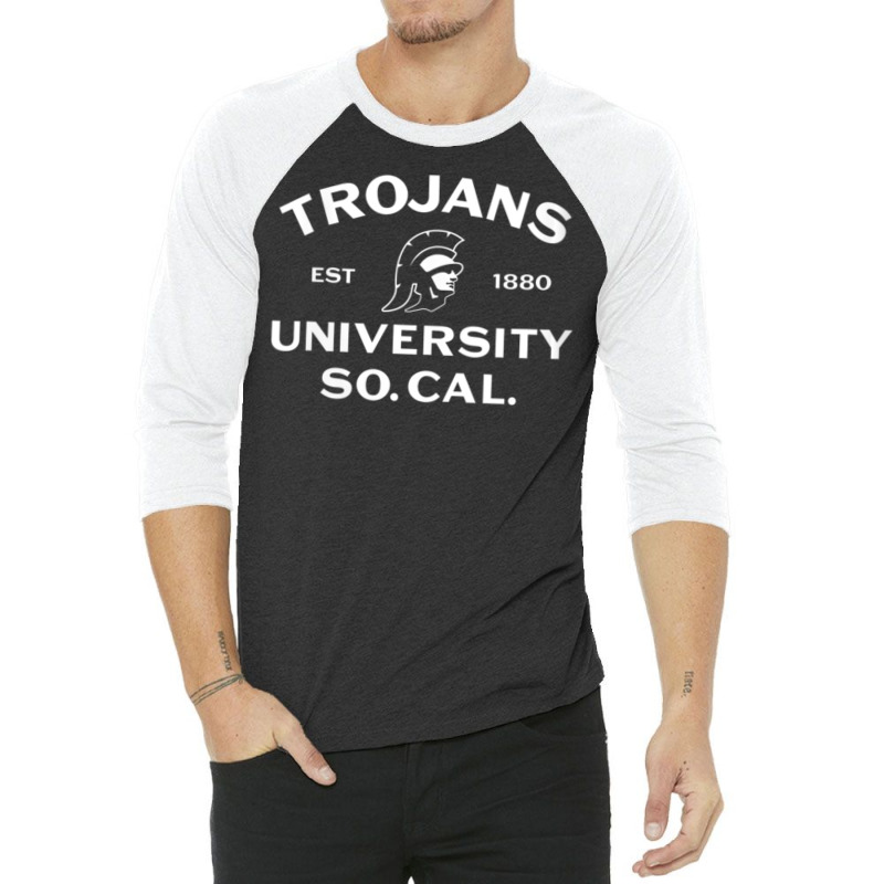 Usc Womens Trojans So Cal Collegiate Classic White V-neck 3/4 Sleeve Shirt | Artistshot