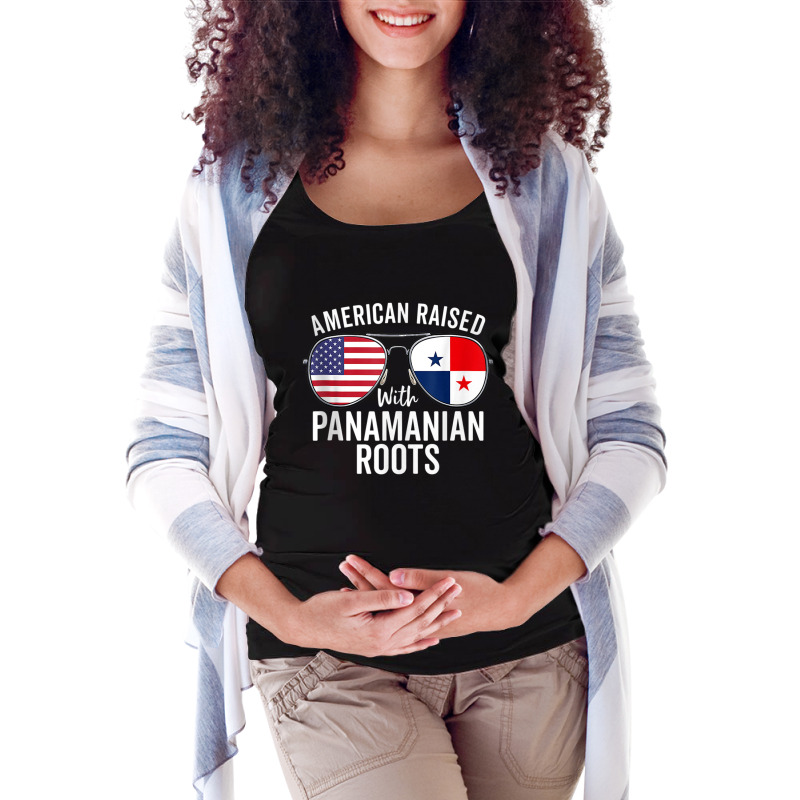 American Raised With Panamanian Roots Usa Panama Flag Tank Top Maternity Scoop Neck T-shirt by cm-arts | Artistshot