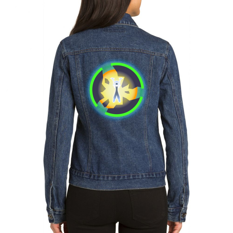 Space God Awakening Ladies Denim Jacket by bummercaught | Artistshot