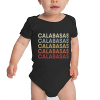 Calabasas California Calabasas Ca Retro Vintage Text Long Sleeve T Shi Baby Bodysuit | Artistshot