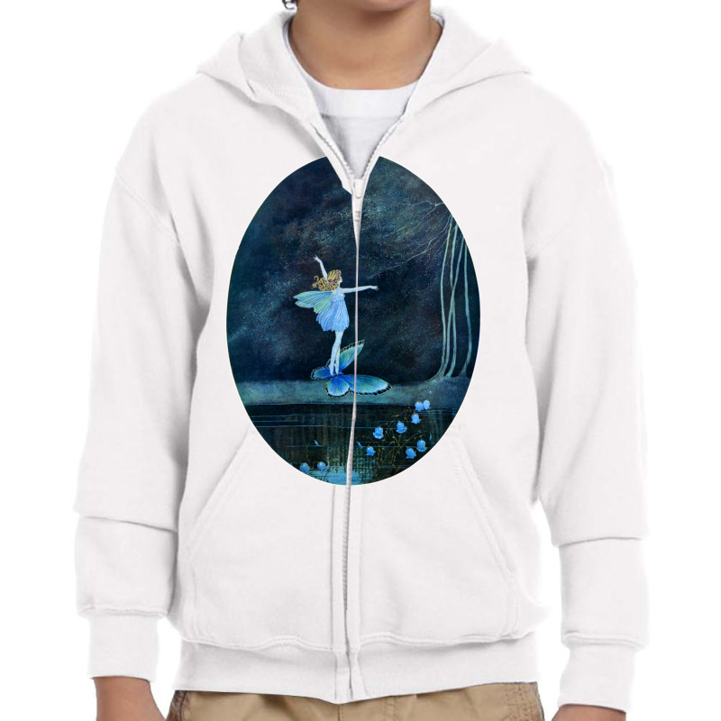 Butterfly Ride Fairyland Of Ida Rentoul Outhwaite Fantasy Long Sleeve Youth Zipper Hoodie by cm-arts | Artistshot