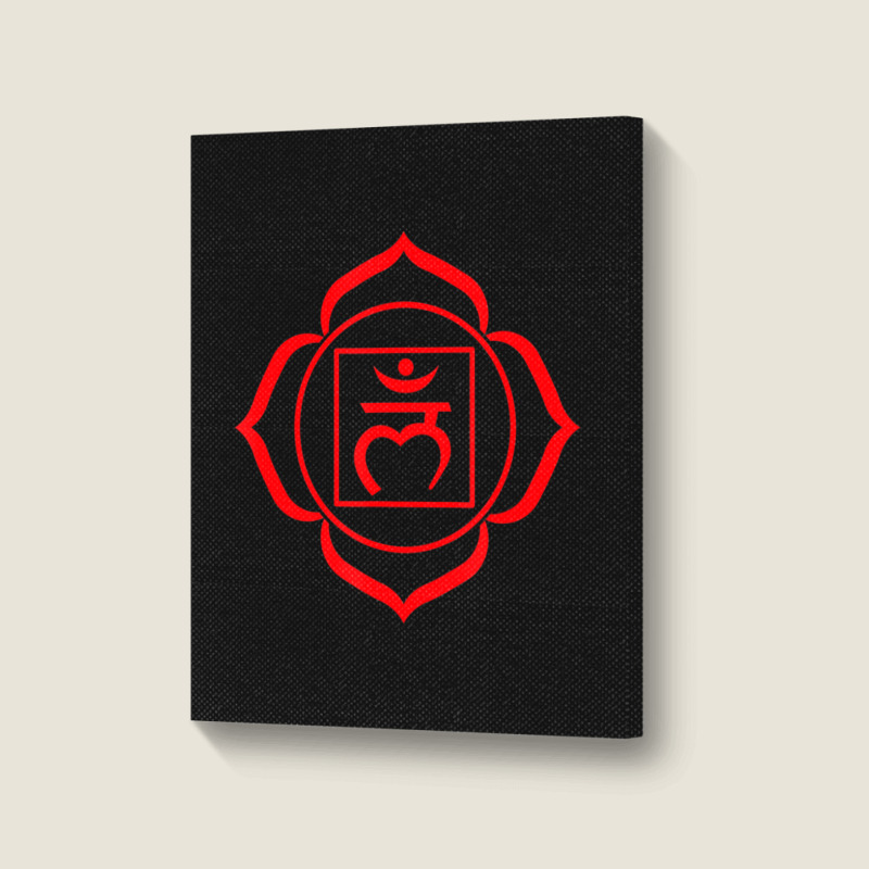 Root Chakra Symbol Red Muladhara Yogi Yoga Portrait Canvas Print | Artistshot