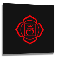 Root Chakra Symbol Red Muladhara Yogi Yoga Metal Print Square | Artistshot