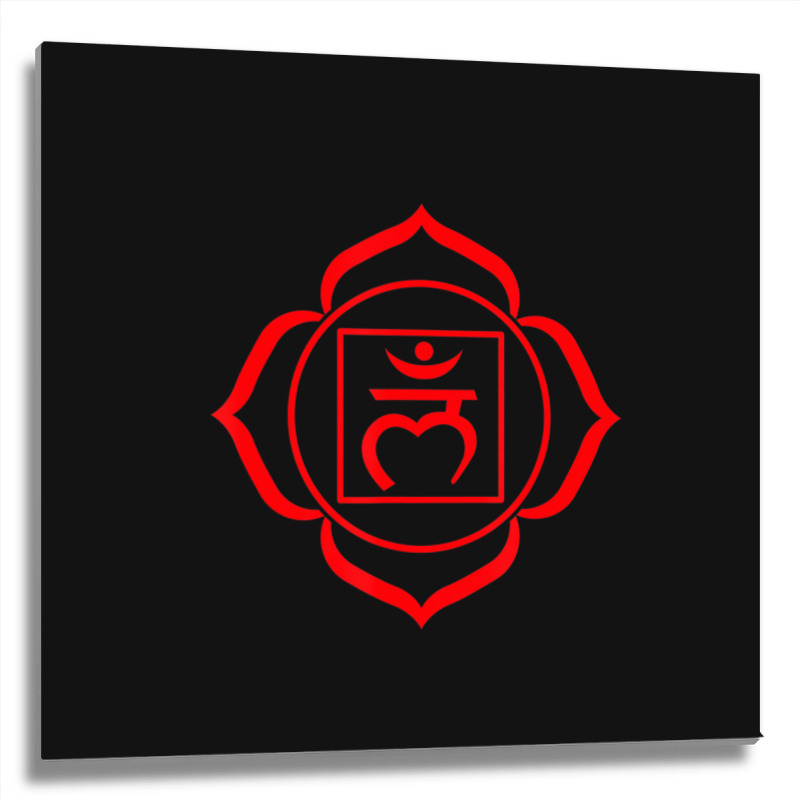 Root Chakra Symbol Red Muladhara Yogi Yoga Metal Print Square | Artistshot