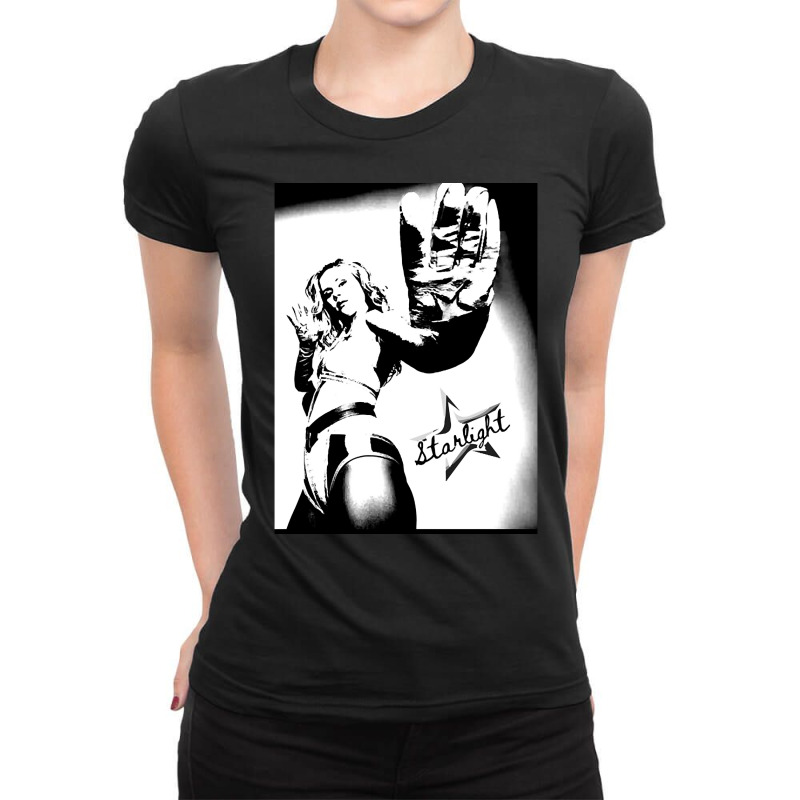 Starlight Pin Up Design Ladies Fitted T-Shirt by bummercaught | Artistshot