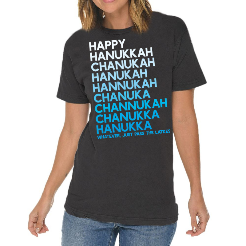 Happy Hanukkah Jewish Holiday Chanukah Menorah Dreidel Vintage T-shirt | Artistshot