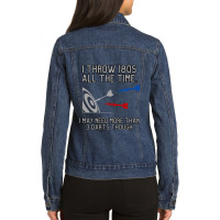 I Throw 180s All The Time_quot_ Darts Brag Ladies Denim Jacket | Artistshot