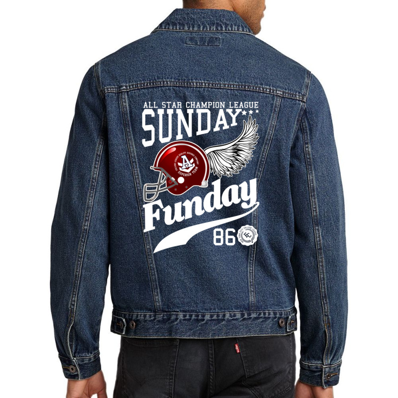 Sunday Funday Men Denim Jacket by erinlottepetrizii | Artistshot