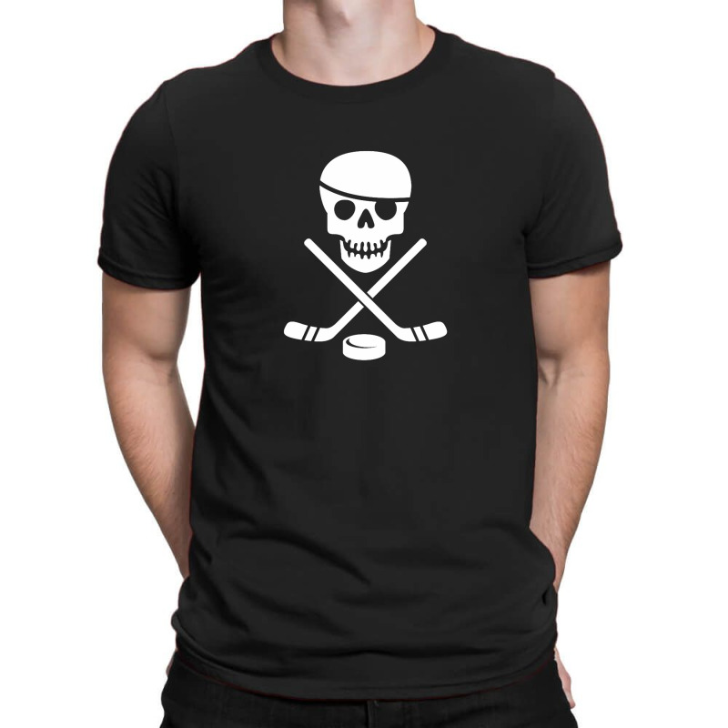 Cool Ice Pirate Hockey Products White On Black T-shirt | Artistshot