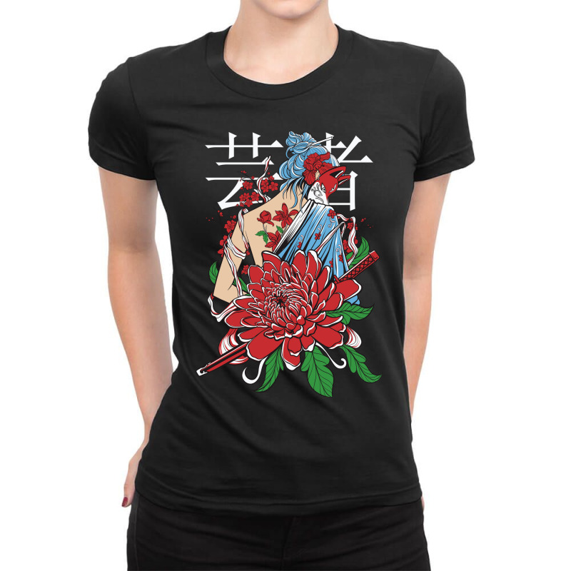 Geisha Samurai Ladies Fitted T-Shirt by mochamad ervando | Artistshot