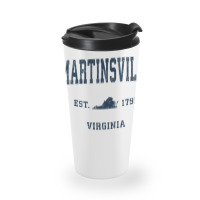 Martinsville Virginia Va Vintage Athletic Navy Sports Design Long Slee Travel Mug | Artistshot