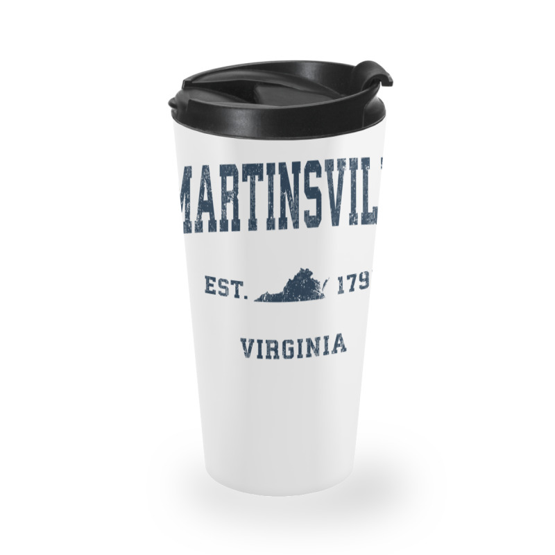 Martinsville Virginia Va Vintage Athletic Navy Sports Design Long Slee Travel Mug | Artistshot