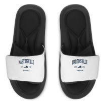 Martinsville Virginia Va Vintage Athletic Navy Sports Design Long Slee Slide Sandal | Artistshot