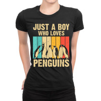 Cute Penguin Art Boys Kids Men Bird Zoologist Penguin Lovers Ladies Fitted T-shirt | Artistshot