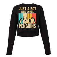 Cute Penguin Art Boys Kids Men Bird Zoologist Penguin Lovers Cropped Sweater | Artistshot