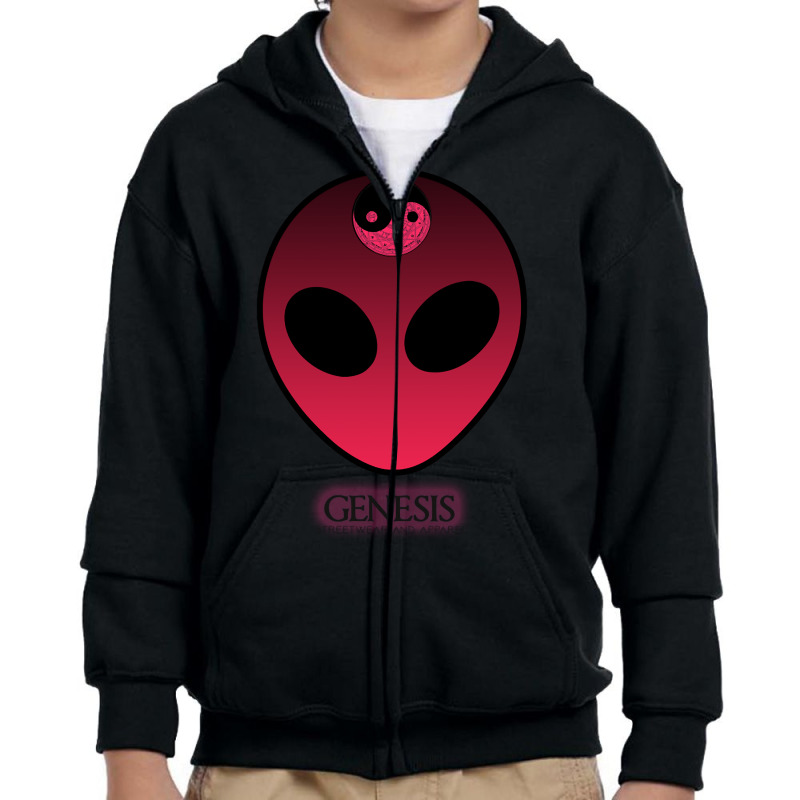 Genesis Streetwear -  Alien Red Head Youth Zipper Hoodie by Adcock Salmon | Artistshot