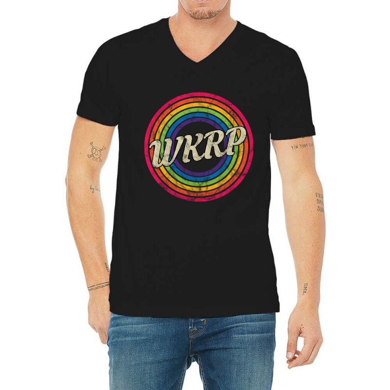 Wkrp - Retro Rainbow Faded-style V-neck Tee | Artistshot