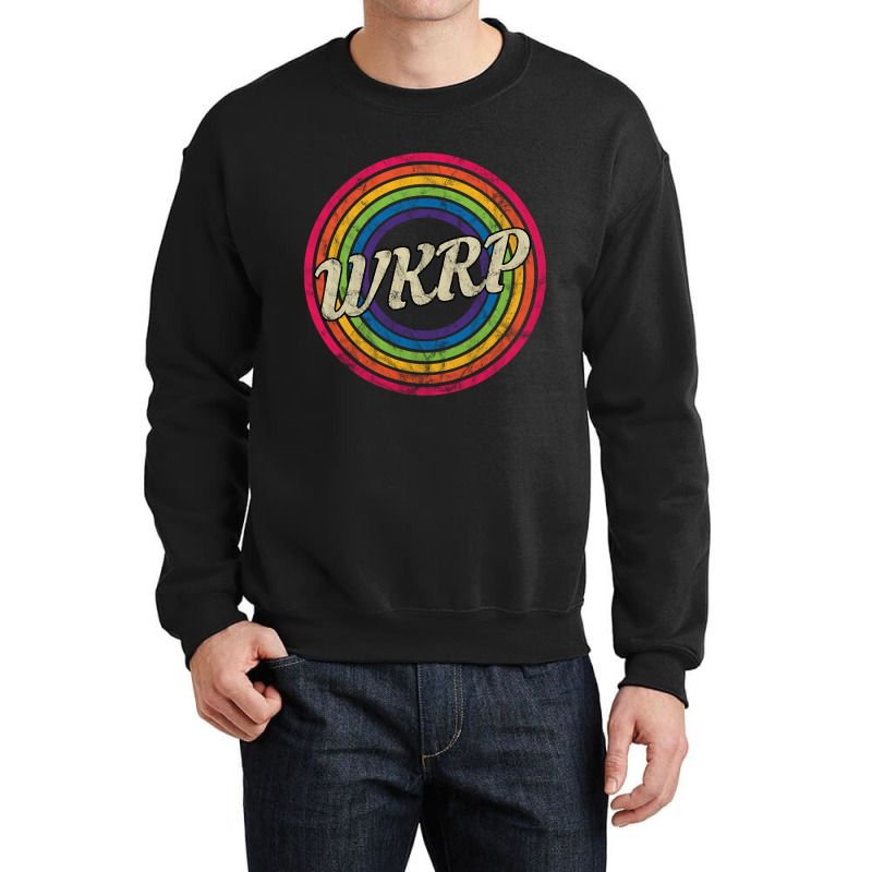 Wkrp - Retro Rainbow Faded-style Crewneck Sweatshirt | Artistshot