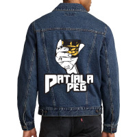 Patiala Peg T Shirt, Punjabi Pop Culture Men Denim Jacket | Artistshot