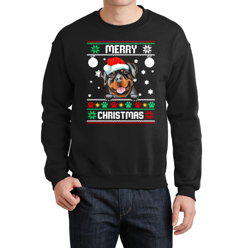 Ugly Merry Christmas Rottweiler Dog Xmas Dog Lover Christmas Gift Crewneck Sweatshirt | Artistshot