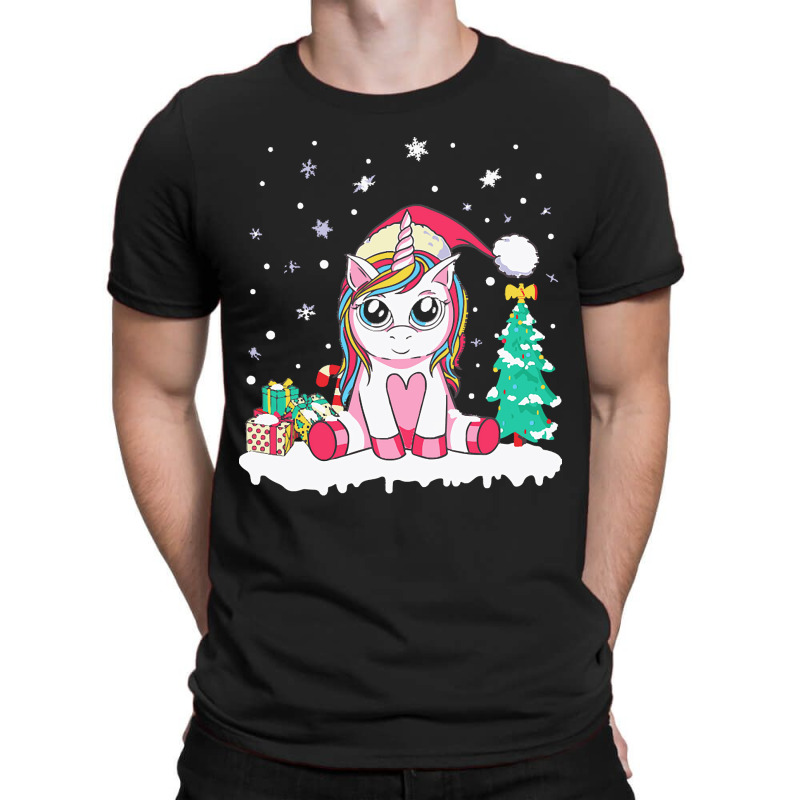 Unicorn Christmas Cute Unicorn Christmas Girls Xmas Deer Christmas T-shirt | Artistshot