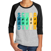 Scuba Diver Asl Sign Language Scuba Diver Quote Youth 3/4 Sleeve | Artistshot