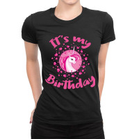 Unicorn Birthday Gift Pink Hearts Cute Unicorns Ladies Fitted T-shirt | Artistshot