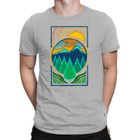 Vintage Summer Sunset By The Pines Mountain Adventure T-shirt | Artistshot