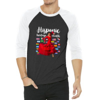 Hispanic Heritage Month Proud Latin Dance Countries Flags 3/4 Sleeve Shirt | Artistshot