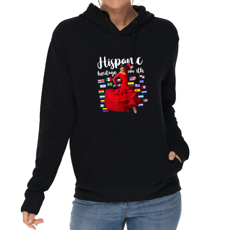 Hispanic Heritage Month Proud Latin Dance Countries Flags Lightweight Hoodie by WilliamStinnett | Artistshot