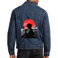 Samurai With Sunset Men Denim Jacket | Artistshot