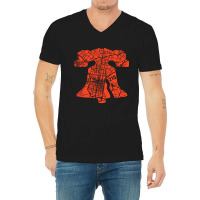 Philadelphia City 215 Liberty Bell Love Philly Fan Favorite Orange V-neck Tee | Artistshot