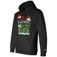 V1 Xmas Santa's Favorite Retired Nurse Funny Christmas Gift Champion Hoodie | Artistshot