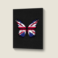 United Kingdom Flag Butterfly Portrait Canvas Print | Artistshot