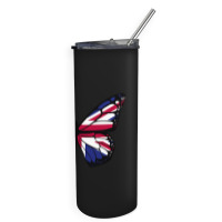 United Kingdom Flag Butterfly Skinny Tumbler | Artistshot