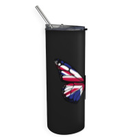 United Kingdom Flag Butterfly Skinny Tumbler | Artistshot